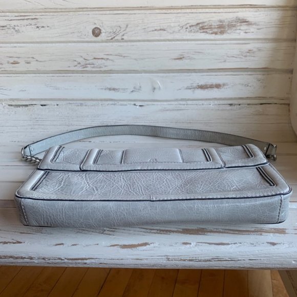 NWOT Banana Republic Gray Leather Shoulder Bag - Picture 3 of 6